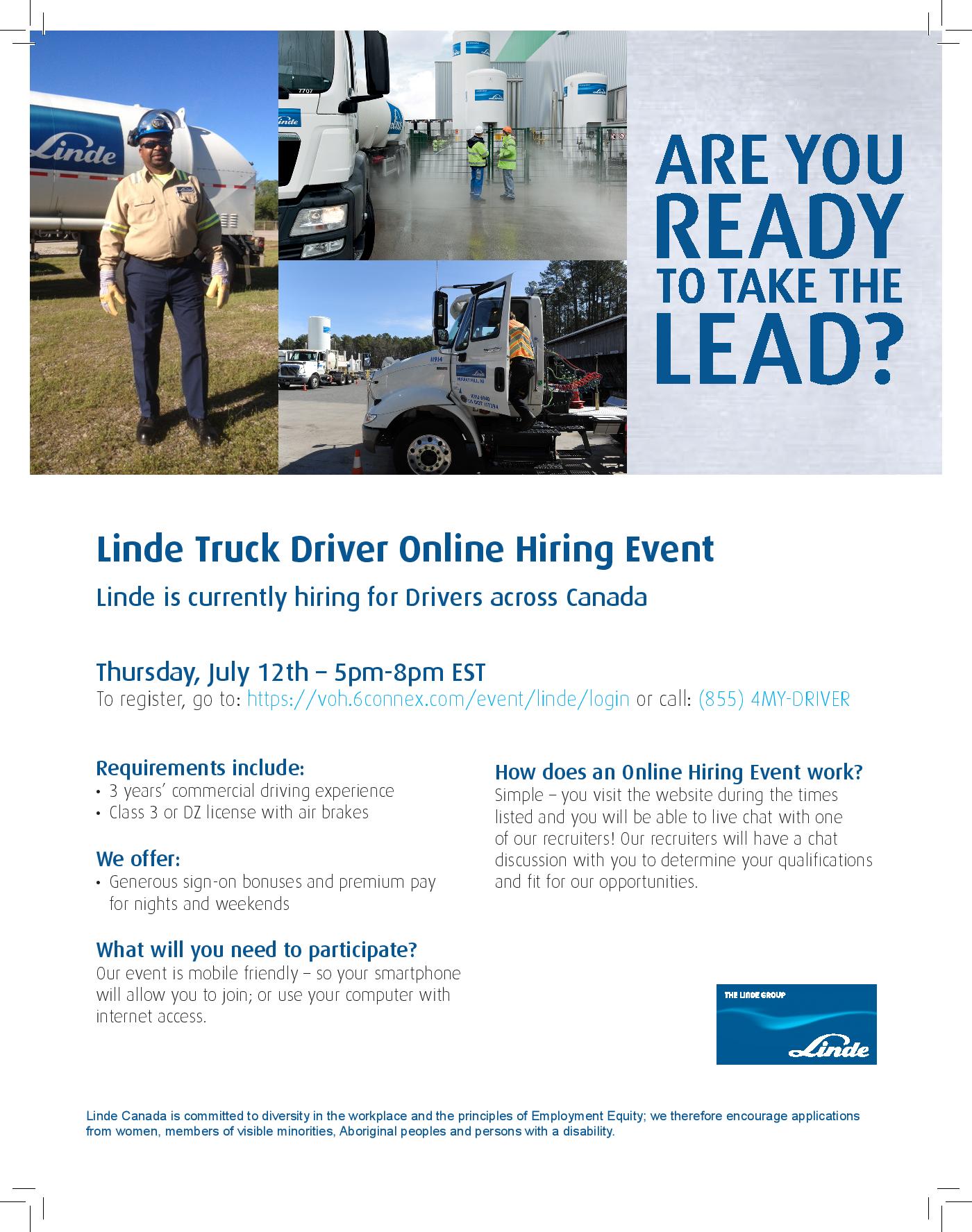 Virtual Hiring Event for Truck Drivers